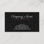 Carte De Visite Monogramme Moderne Noir & Blanc Damas (Dos)