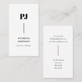 Carte De Visite Monogramme moderne noir & blanc professionnel (Devant / Derrière)