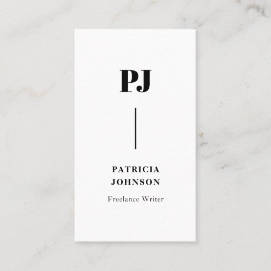 Carte De Visite Monogramme moderne noir & blanc professionnel (Devant)