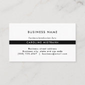 Carte De Visite Monogramme moderne noir & blanc professionnel (Dos)