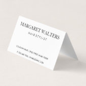 Carte De Visite Monogramme moderne noir blanc rayures (Dos)