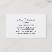 Carte De Visite Monogramme moderne noir et blanc de cheminée (Dos)