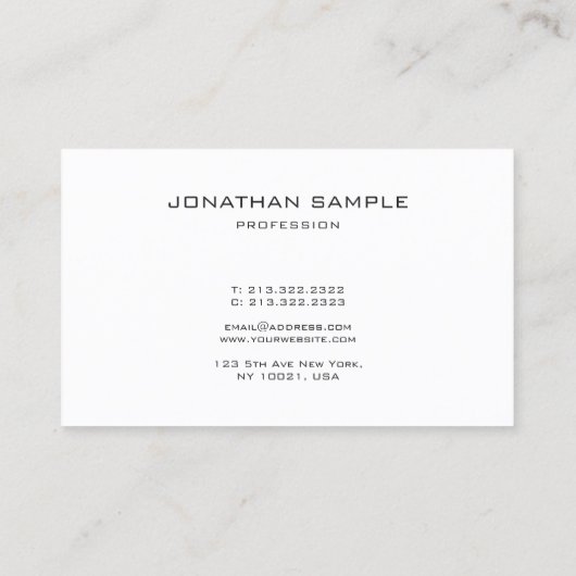 Carte De Visite Monogramme moderne Noir et blanc Plastique Artisti (Dos)