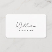 Carte De Visite Monogramme moderne noir et blanc Script QR (Devant)