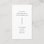 Carte De Visite Monogramme moderne noir professionnel (Dos)