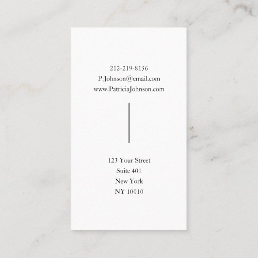 Carte De Visite Monogramme moderne noir professionnel (Dos)