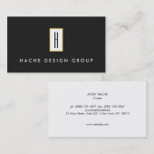 Carte De Visite Monogramme moderne, Noir professionnel (Devant / Derrière)