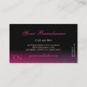 Carte De Visite Monogramme moderne noir rose violet étincelant dia (Dos)