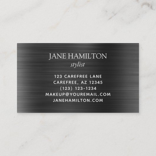 Carte De Visite Monogramme moderne Nom initial (Dos)