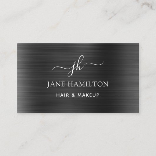 Carte De Visite Monogramme moderne Nom initial (Devant)