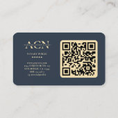 Carte De Visite Monogramme moderne Notaire Élégant bleu foncé Quil (Dos)