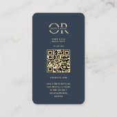 Carte De Visite Monogramme moderne O Élégant Floral Black Gold (Dos)