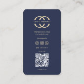 Carte De Visite Monogramme moderne O Logo Professional Dark Blue (Dos)