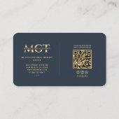 Carte De Visite Monogramme moderne Pediatric Therapist Elegant Blu (Dos)