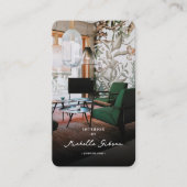 Carte De Visite Monogramme moderne Photo du concepteur intérieur (Devant)