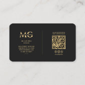 Carte De Visite Monogramme moderne Procureur Juridique Cabinet Bla (Dos)