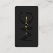Carte De Visite Monogramme moderne Professional Elegant Black Phot (Devant)