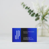 Carte De Visite Monogramme moderne professionnel bleu clair gras (Debout devant)