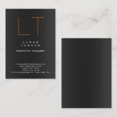 Carte De Visite Monogramme moderne professionnel couleur gris (Devant / Derrière)