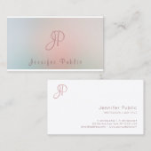 Carte De Visite Monogramme moderne professionnel Couleurs élégante (Devant / Derrière)