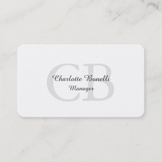 Carte De Visite Monogramme moderne professionnel Création minimali (Devant)