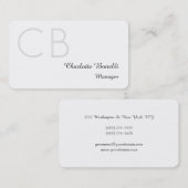 Carte De Visite Monogramme moderne professionnel Création minimali (Devant / Derrière)