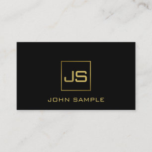Carte De Visite Monogramme moderne professionnel Élégant Black G