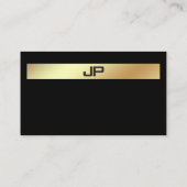 Carte De Visite Monogramme moderne professionnel Elégant Black Gol (Dos)
