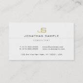 Carte De Visite Monogramme moderne Professionnel Élégant Consultan (Dos)