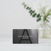 Carte De Visite Monogramme Moderne Professionnel Élégant Noir (Debout devant)