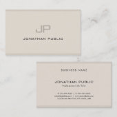 Carte De Visite Monogramme moderne professionnel Élégant Simple Pl (Devant / Derrière)