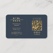 Carte De Visite Monogramme moderne professionnel gris foncé (Dos)