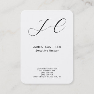 Carte De Visite Monogramme moderne professionnel minimaliste Plain
