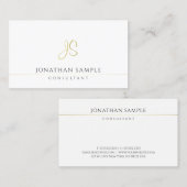 Carte De Visite Monogramme moderne professionnel Modèle élégant (Devant / Derrière)