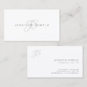 Carte De Visite Monogramme moderne Professionnel Modèle simple (Devant / Derrière)