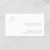 Carte De Visite Monogramme moderne Professionnel Modèle simple (Dos)