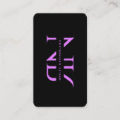 Carte De Visite Monogramme Moderne Professionnel Noir Violet (Devant)