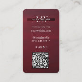 Carte De Visite Monogramme Moderne Professionnel Rouge Marron (Dos)