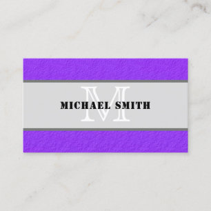 Carte De Visite Monogramme Moderne Purple Grunge Arrière - plan #2