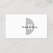 Carte De Visite Monogramme moderne QR Code (Devant)