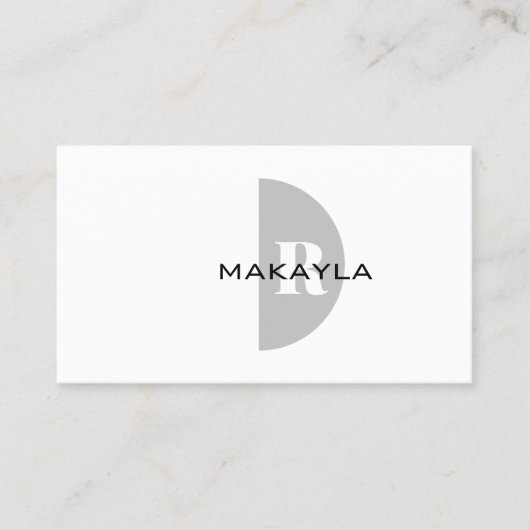 Carte De Visite Monogramme moderne QR Code (Devant)