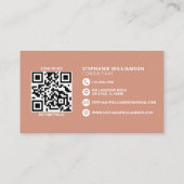 Carte De Visite Monogramme moderne QR Code Minimal Terracotta (Dos)