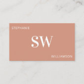 Carte De Visite Monogramme moderne QR Code Minimal Terracotta (Devant)