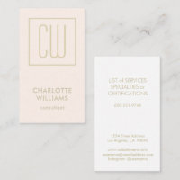 Monogramme moderne rose et or vertical