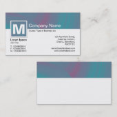 Carte De Visite Monogramme moderne - Roues Abstraites - Couleurs (Devant / Derrière)