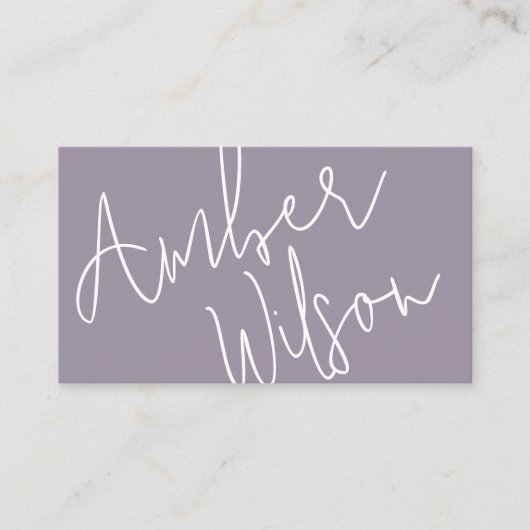 Carte De Visite Monogramme moderne Script élégant tendance violet (Devant)