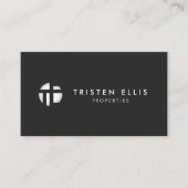 Carte De Visite Monogramme moderne Silver Black Professional (Devant)