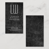 Carte De Visite Monogramme moderne simple professionnel gris verti (Devant / Derrière)