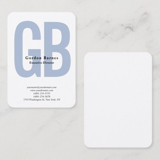 Carte De Visite Monogramme moderne soie moderne en gras (Devant / Derrière)