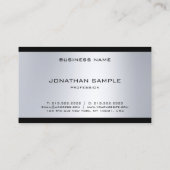 Carte De Visite Monogramme moderne sophistiqué Glamor Silver Look (Dos)